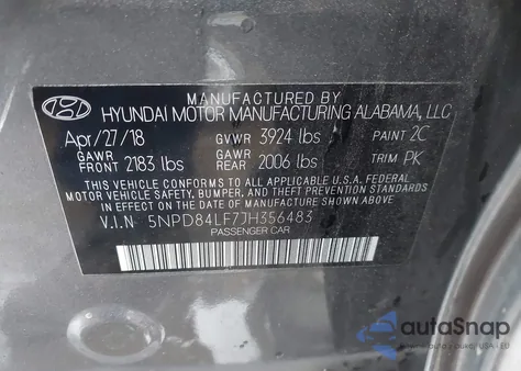 2018 Hyundai Elantra Value Edition from USA, damaged, VIN 5NPD84LF7JH356483